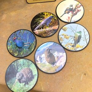 Vintage Coaster set of New Zealand Birds